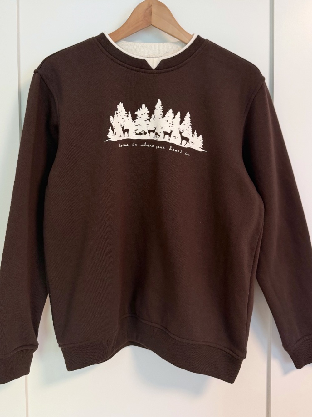 Northern Reflections Graphic Forest Deer Vintage Sweatshirt Size Large